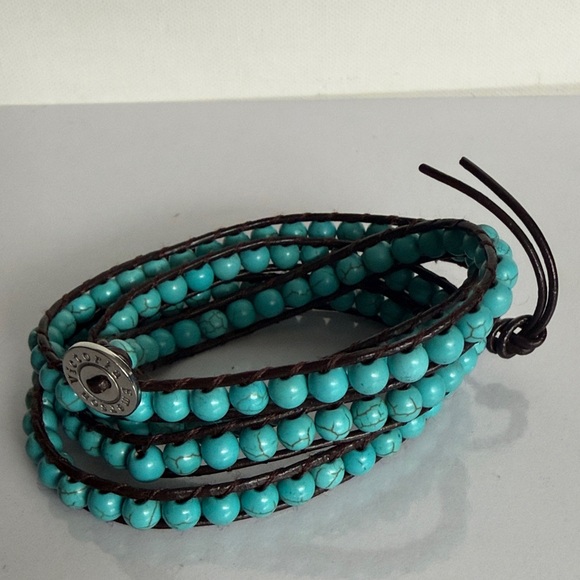 Boho Trendy Victoria Emerson Turquoise Beaded Wrap Bracelet - Picture 5 of 8